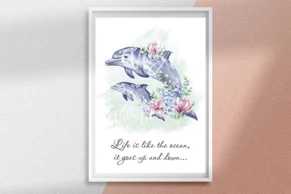 Download Watercolor Dolphins Motivational Print - Watercolor Collection