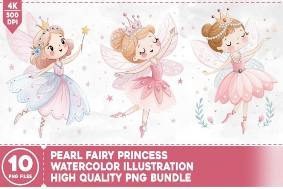 Download Pearl Fairy Princess Watercolor Bundle - Watercolor Collection