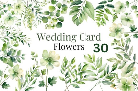 Download Green Wedding Watercolor Flowers Bundle - Watercolor Collection