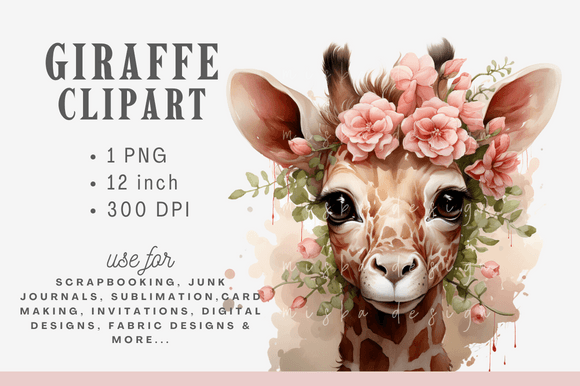 Download Floral Cute Baby Giraffe Watercolor - Watercolor Collection