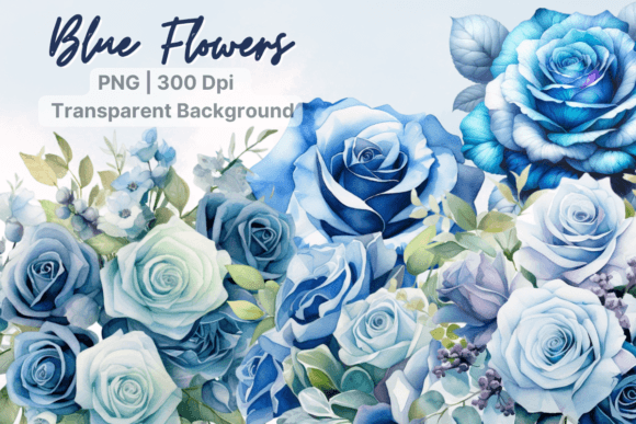 Download Blue Roses Clipart, Watercolor Flowers - Watercolor Collection