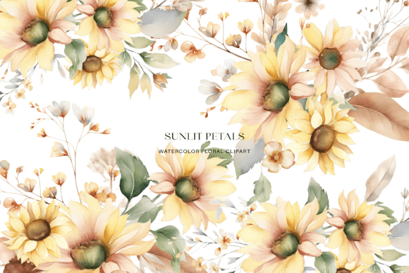 Download Watercolor Sunflower Floral Clipart Set - Watercolor Collection