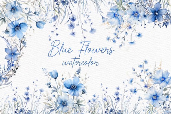 Download Dusty Blue Flowers Clipart Watercolor - Blue flowers clipart Collection