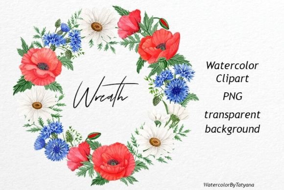 Download Watercolor Wreath with Wildflowers - Watercolor Collection