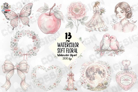 Download Watercolor Soft Floral PNG - Watercolor Collection