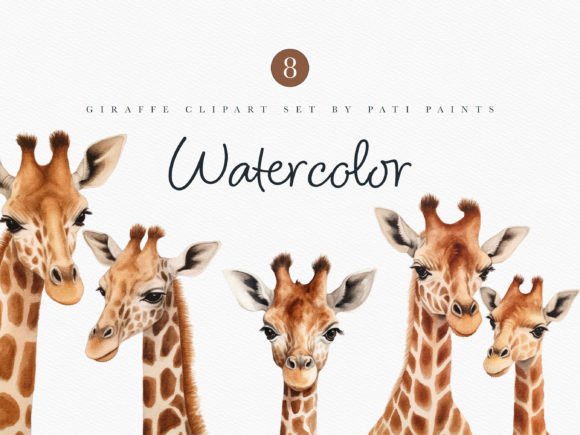 Download Watercolor Giraffe Clipart Nursery Set - Watercolor Collection