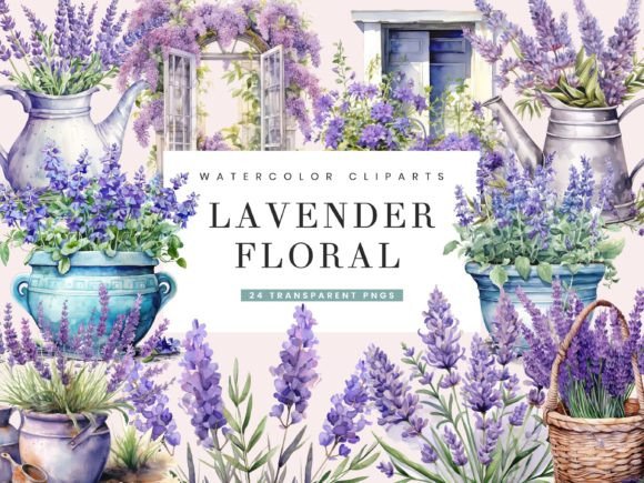 Download Watercolor Lavender Floral Clipart - Watercolor Collection