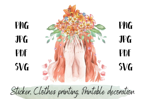 Download Girl Watercolor-Sticker, Printable Decor - Watercolor Collection