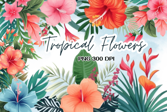 Download Tropical Flowers Summer Watercolor PNG - Watercolor Collection