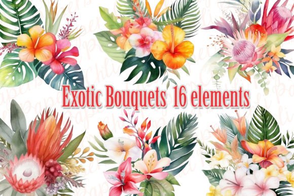 Download Watercolor Tropical Flowers Clipart, - Watercolor Collection
