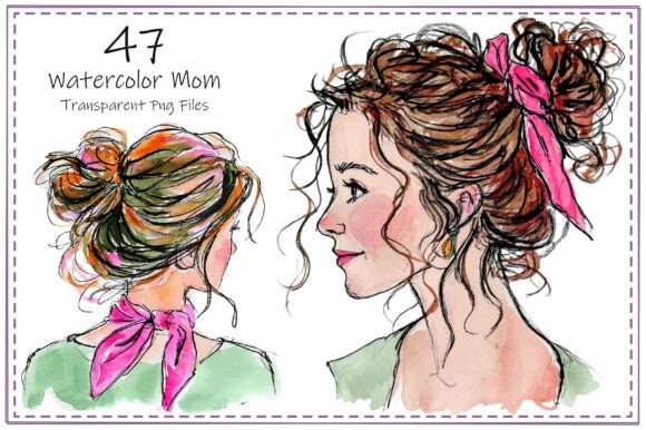 Download Watercolor Mom Clipart Bundle - Watercolor Collection