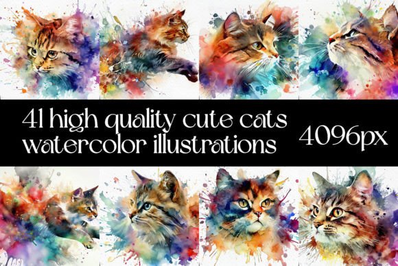Download 41 Incredible Cats Watercolor Paintings - Watercolor Collection
