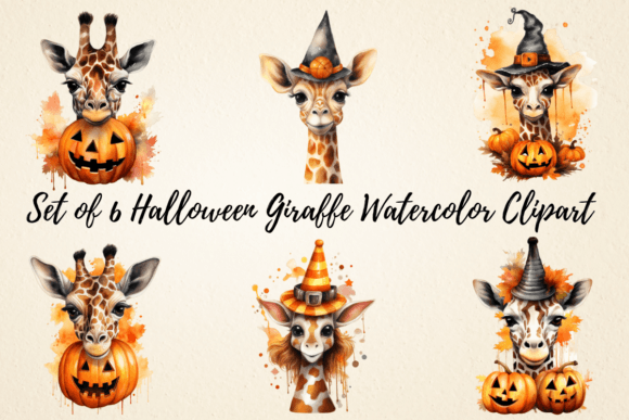Download Halloween Giraffe Watercolor Clipart - Watercolor Collection