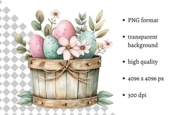 Download Watercolor Easter Eggs Bucket Clipart - Watercolor Collection