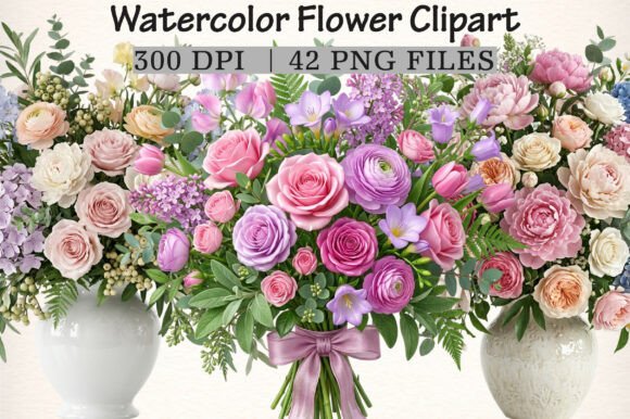 Download Watercolor Flower Clipart - Watercolor Collection