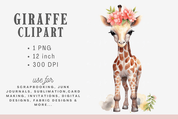 Download Floral Cute Baby Giraffe Watercolor - Watercolor Collection