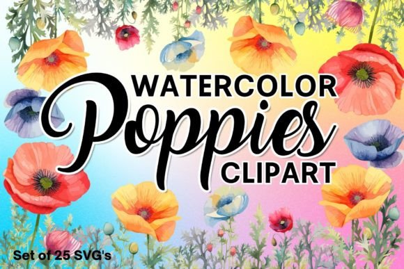 Download Watercolor Poppies Clipart Set - Watercolor Collection