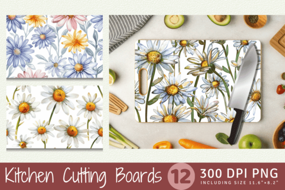 Download Watercolor Daisy Flower Cutting Boards S - Watercolor Collection