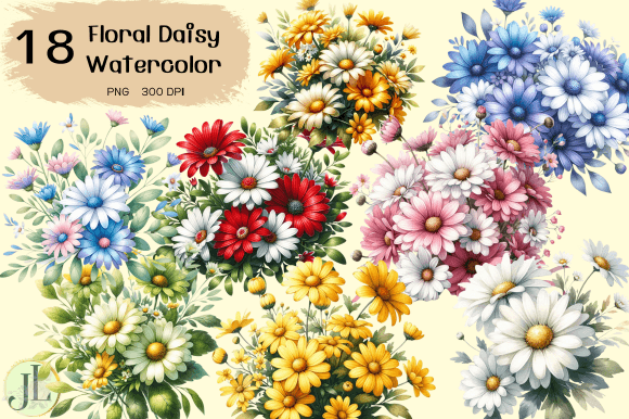 Download Floral Daisy Watercolor Sublimation - Watercolor Collection