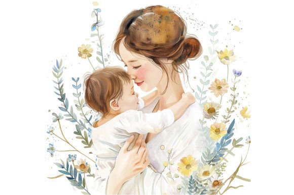 Download Watercolor Mother's Day Clipart PNG - Watercolor Collection