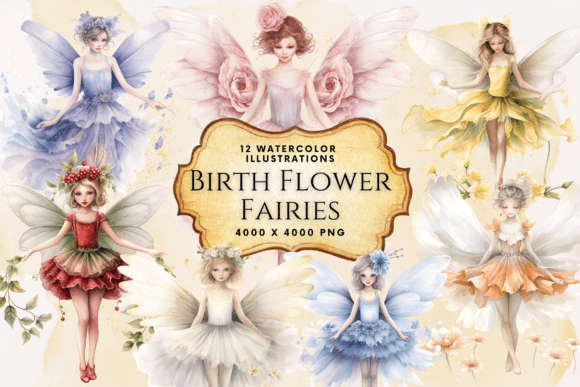 Download Birth Flower Fairy Clipart Watercolor - Watercolor Collection