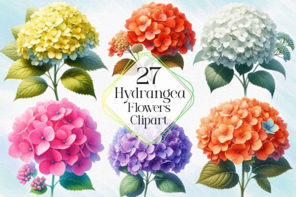 Download Hydrangea Flowers Watercolor Clipart - Watercolor Collection