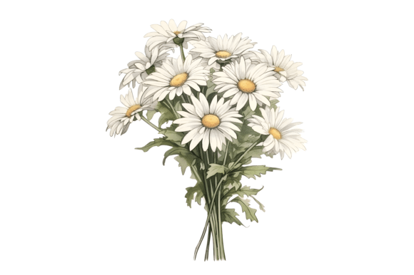 Download Watercolor Daisy Bouquet Clipart - Watercolor Collection