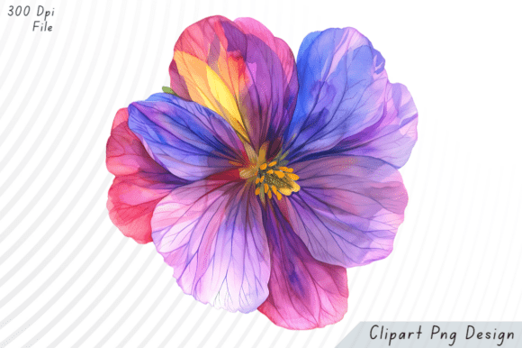 Download Watercolor Rainbow Hibiscus Flower Clipa - Watercolor Collection