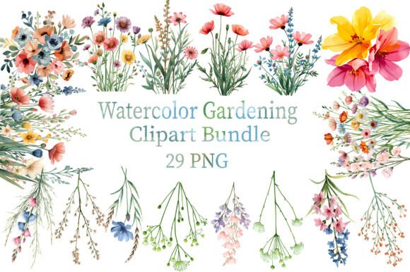 Download Watercolor Flower Clipart Bundle - Watercolor Collection
